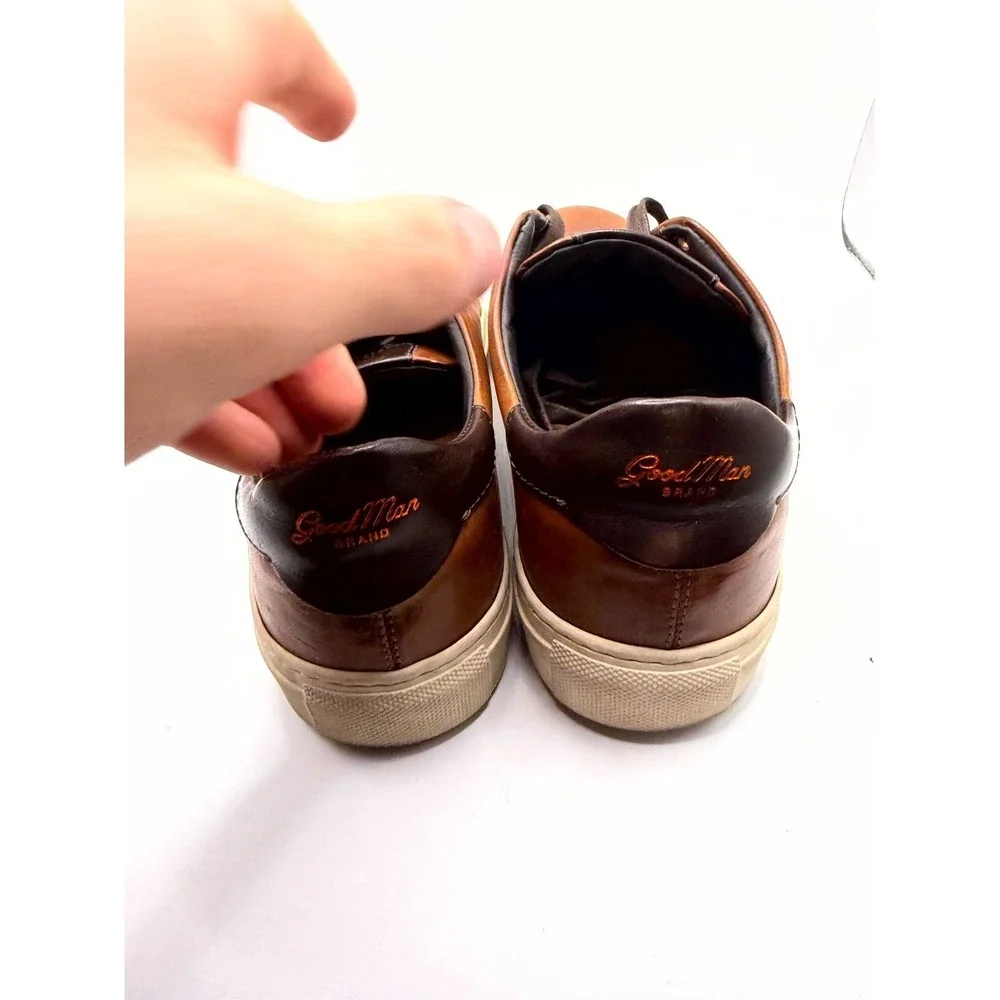 Good Man Brand Legend Lo Top‎ Mens 8 Sneaker Dark Vachetta Leather Casual Shoes